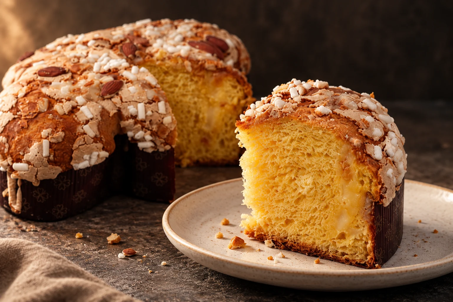 Colomba artigianale Brigand al Bergamotto, dettaglio dell’assaggio