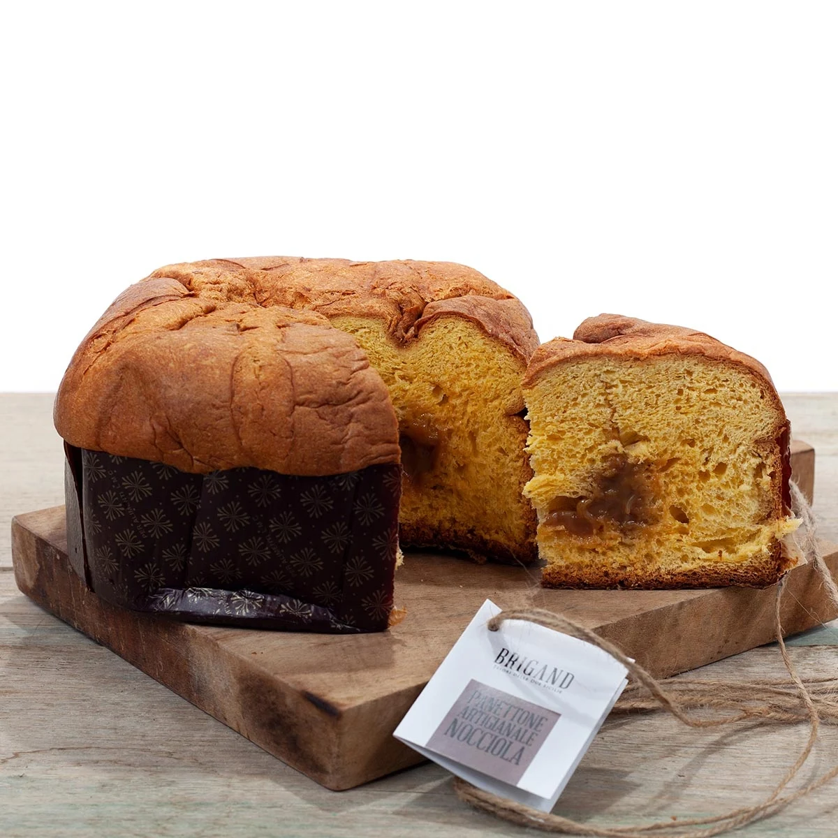 Panettone artigianale Brigand alla Nocciola, dettaglio del prodotto