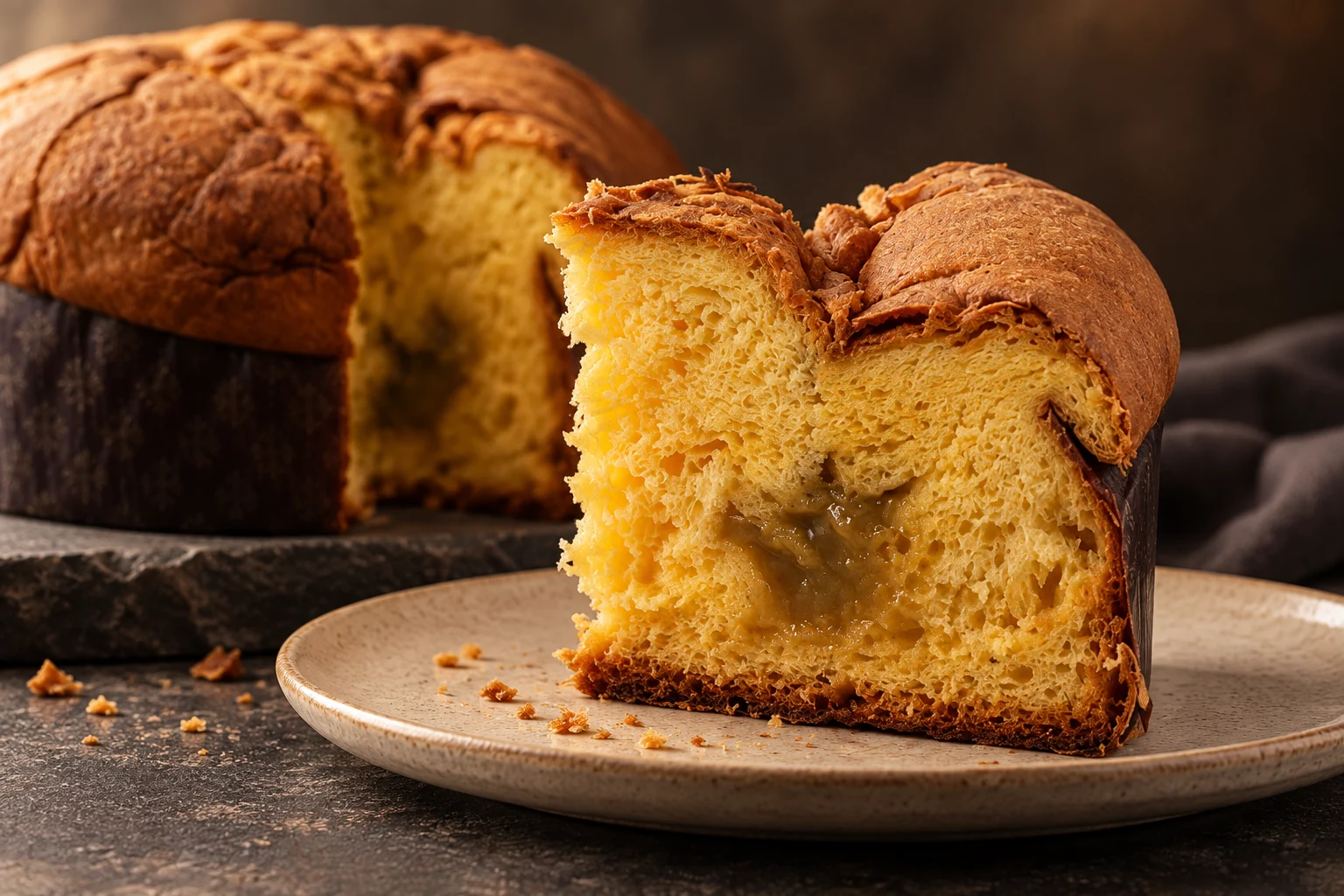 Panettone al pistacchio, il piacere del primo assaggio