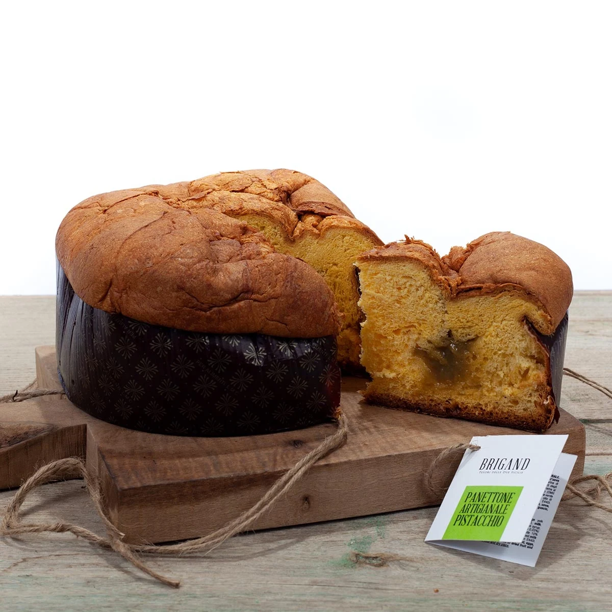 Panettone artigianale Brigand al Pistacchio, dettaglio del prodotto